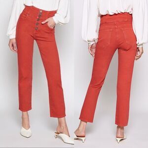 Joie Women 26 Laurelle Jeans Desert Spice Orange Straight Crop High Rise NEW